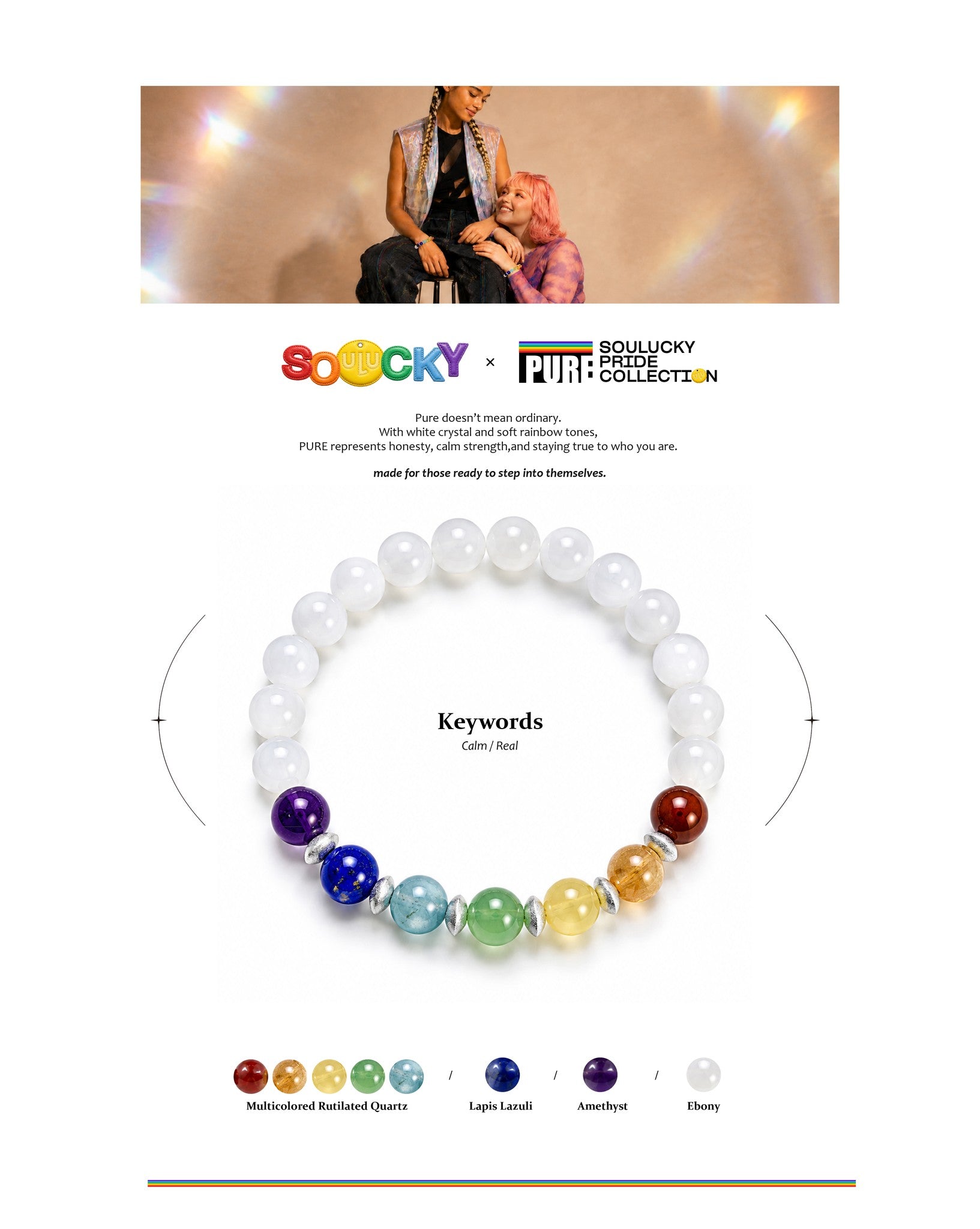 Colorful beaded bracelet with a blurred background featuring a person and child.