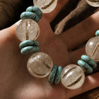 Embrace the Uncarved｜Old Melon Beads & Mengsong Clay Bracelet KUNLUN SKY