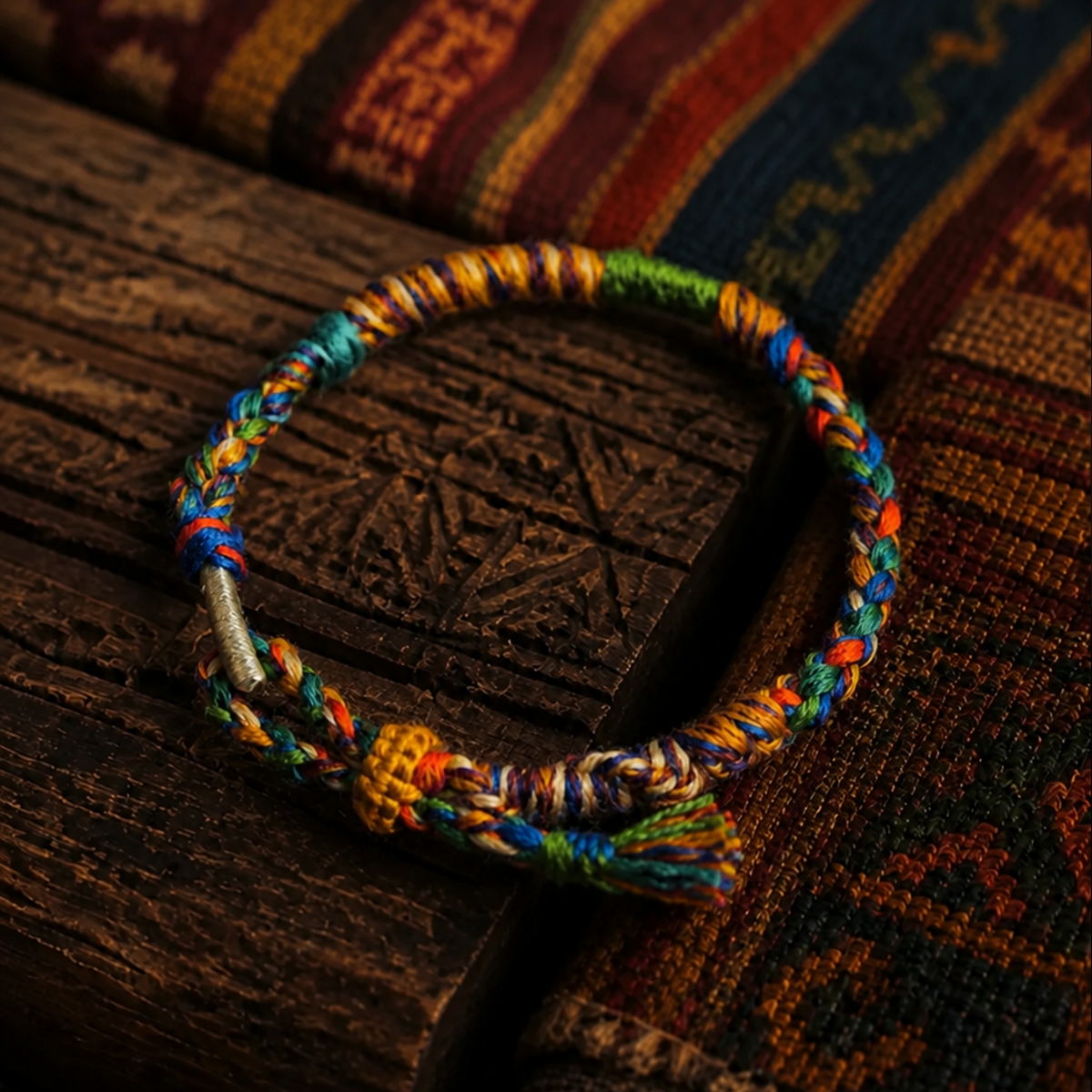 SILK ROAD INTERWEAVE HANDCRAFT COTTON COPE BRACELET
