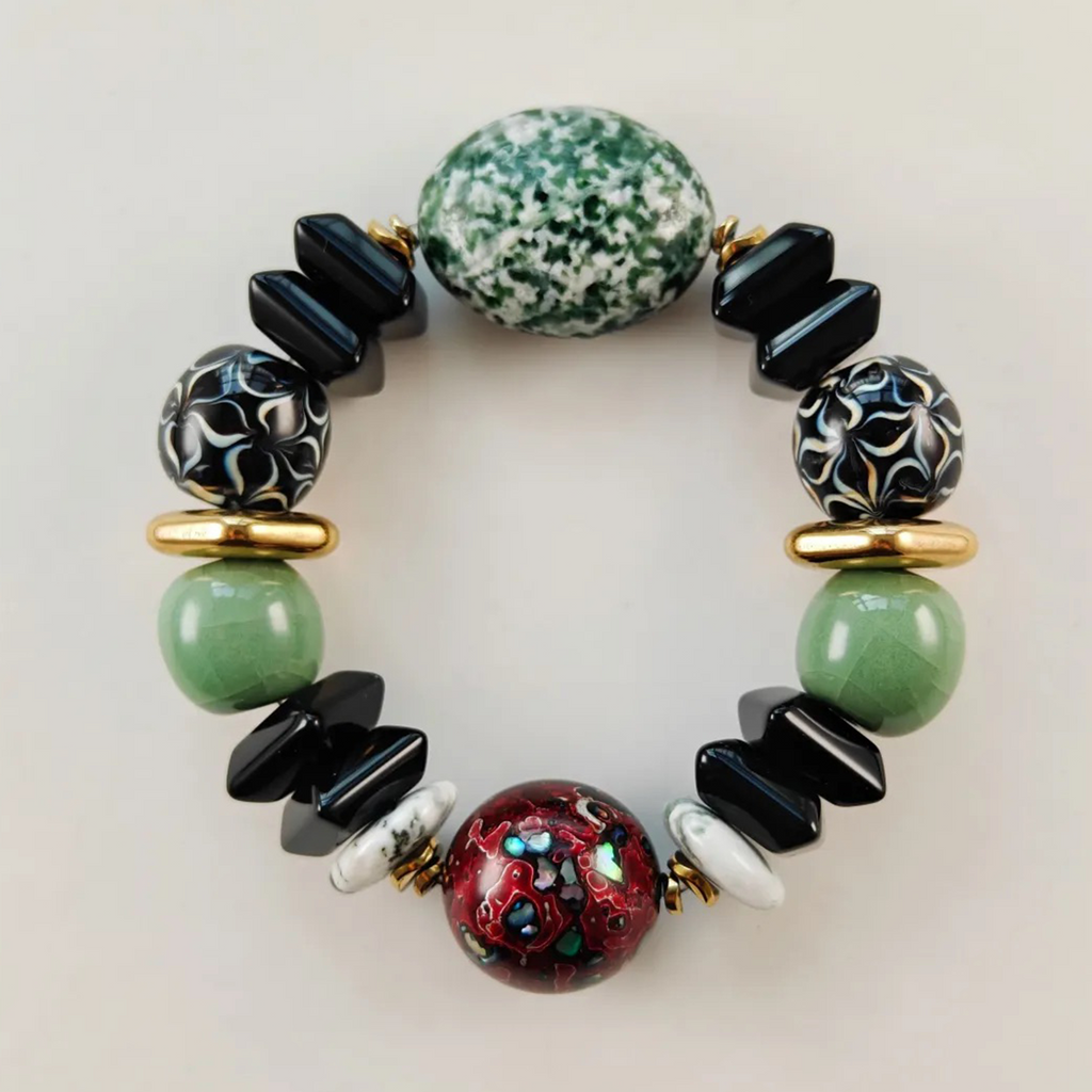 Eastern Colors Moss Agate Bracelet Collector's Path