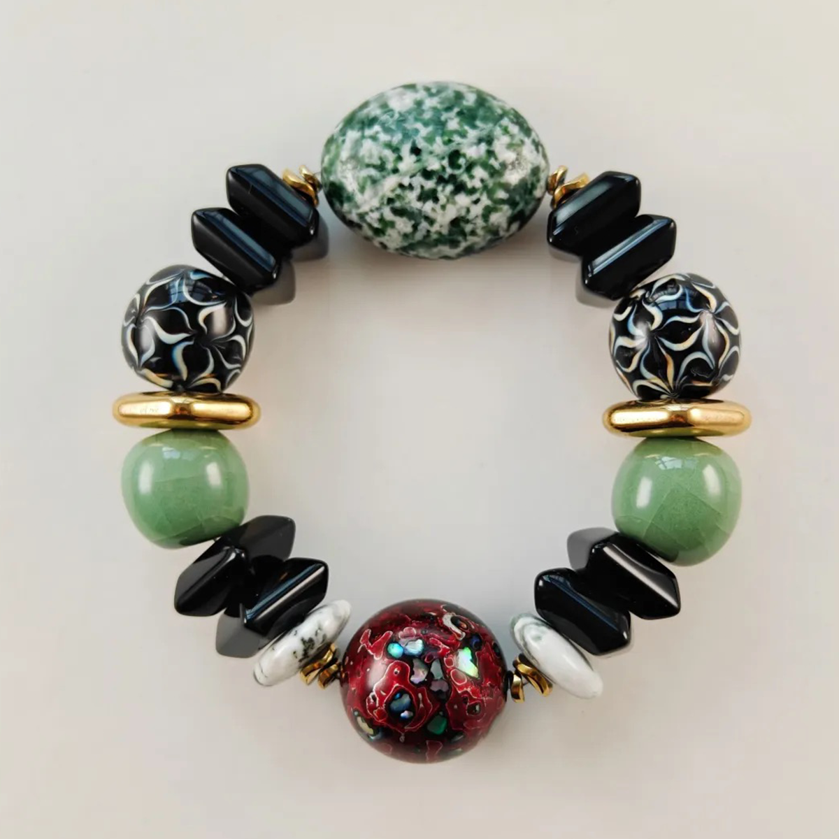 Eastern Colors Moss Agate Bracelet Collector's Path