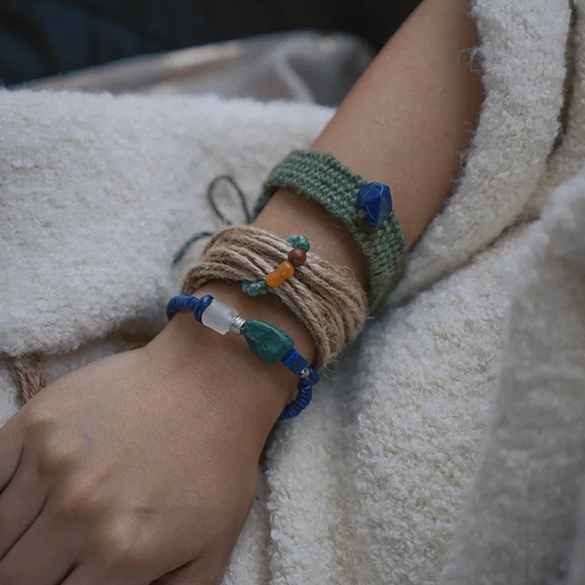 Western Snow Mountain Lapis Lazuli Bracelet Midnight Caravan