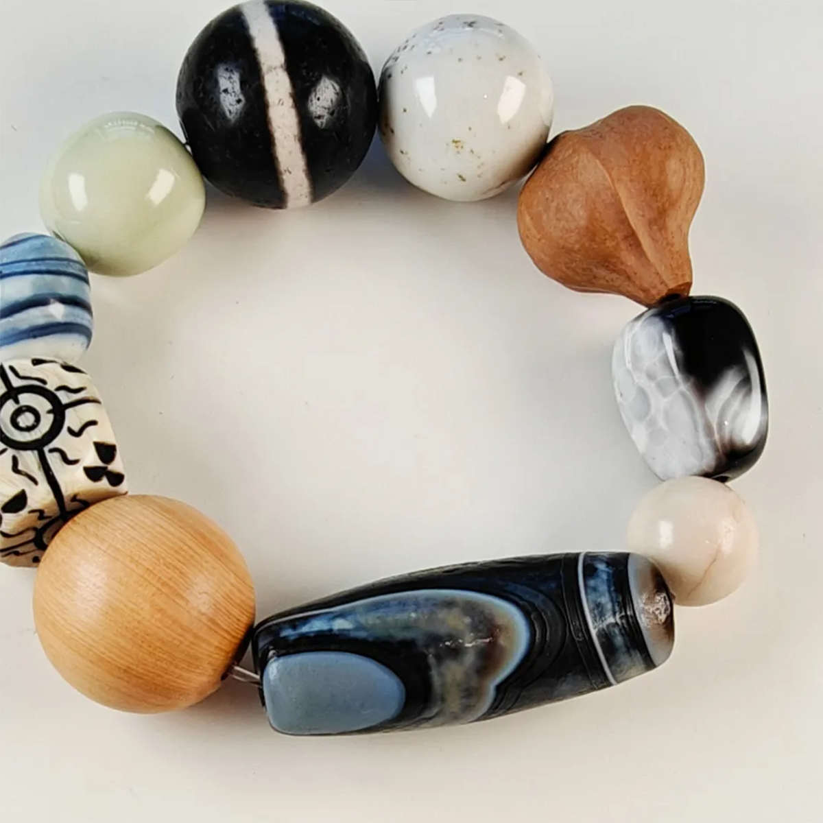 Multiple Worlds Dzi Bead Bracelet Collector's Path