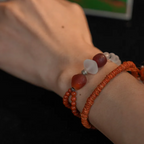 Sunlit Snow Mountain Red Agate Bracelet Drifting Silk