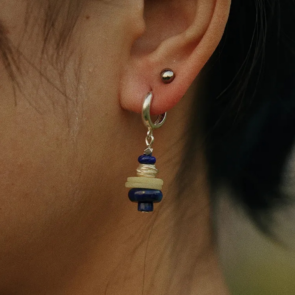 Twin Silver Bells Turquoise Earrings Oasis