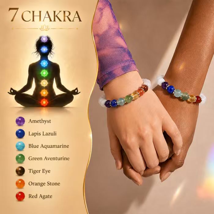 7 Chakra PURE Self-Expression & Healing Crystal Bracelet