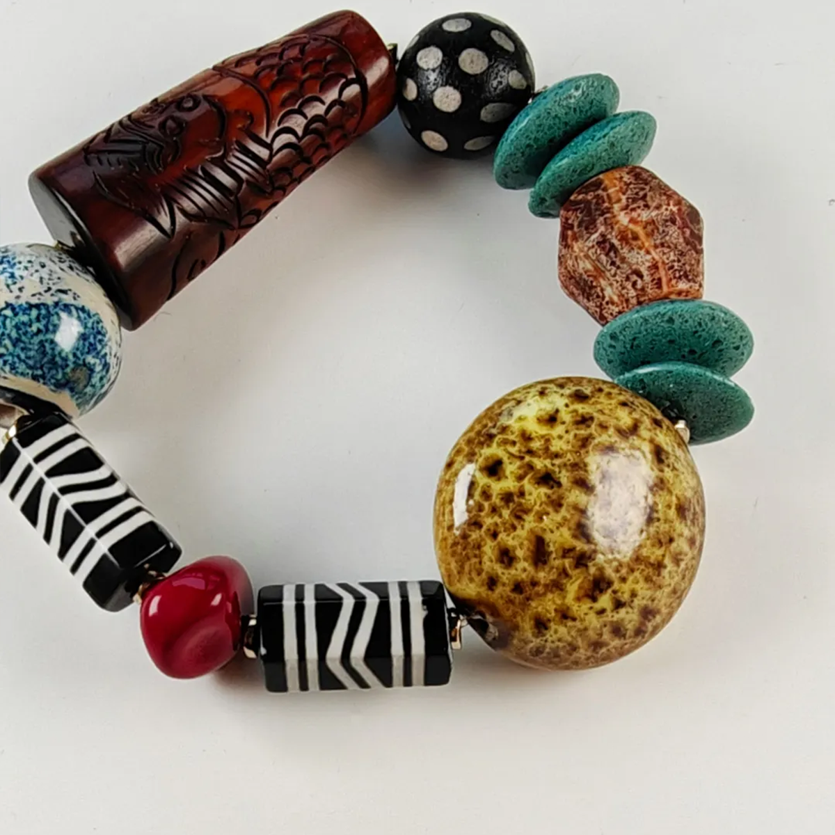 Earth Power Dzi Bead Bracelet Collector's Path