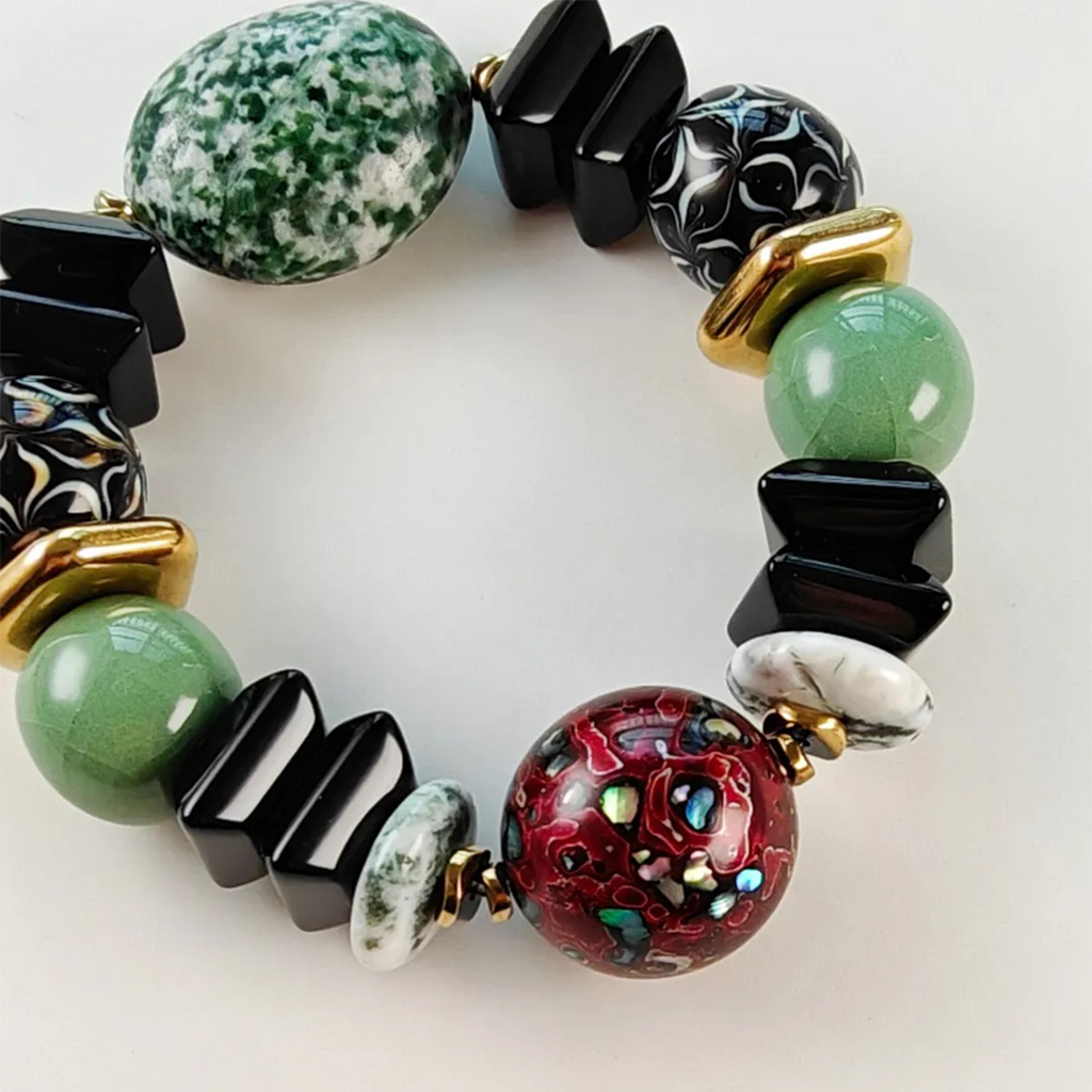 Eastern Colors Moss Agate Bracelet Collector's Path