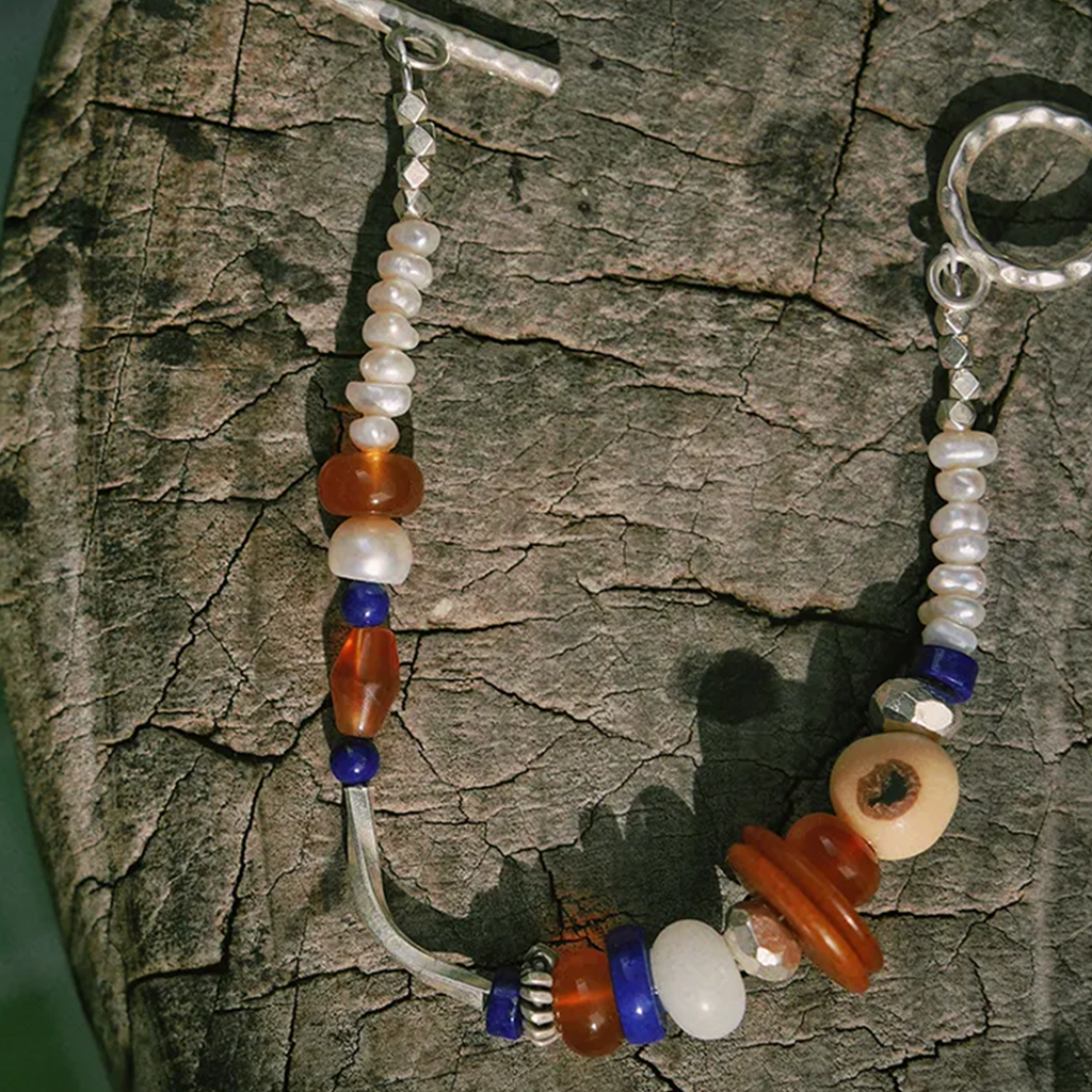 Western Riverbank Lapis Lazuli Bracelet Drifting Silk