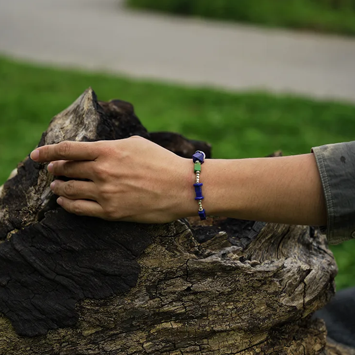 Green Mountain Snow Peak Lapis Lazuli Bracelet Midnight Caravan