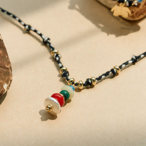 COLORED GROTTO HANDCRAFT COTTON COPE NECKLECE