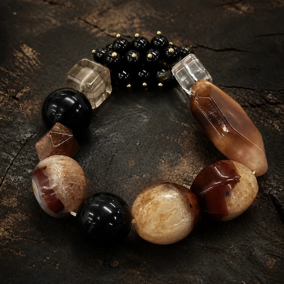 Earth｜Obsidian Earth Super Seven Crystal Bracelet