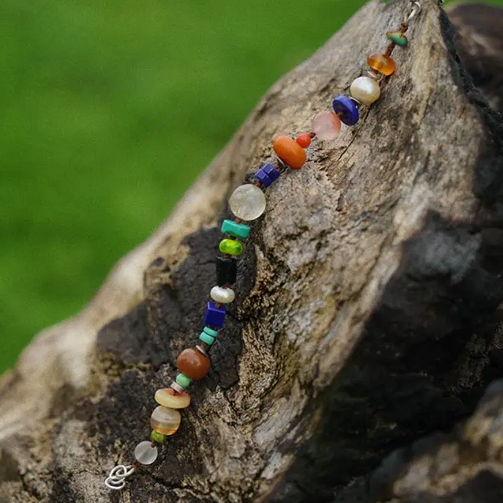 Colorful Time Lapis Lazuli Bracelet Drifting Silk