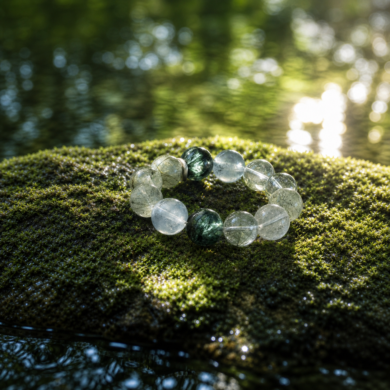 Wind Through Green Mountains Aquamarine Bracelet Veil of Light