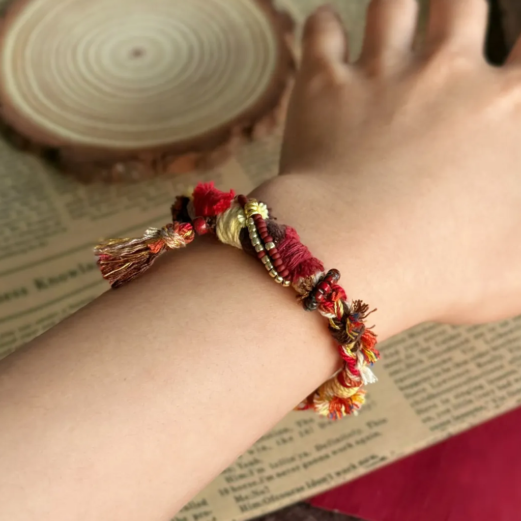 Nine-Colored Deer Handcraft Cotton Cope Bracelet
