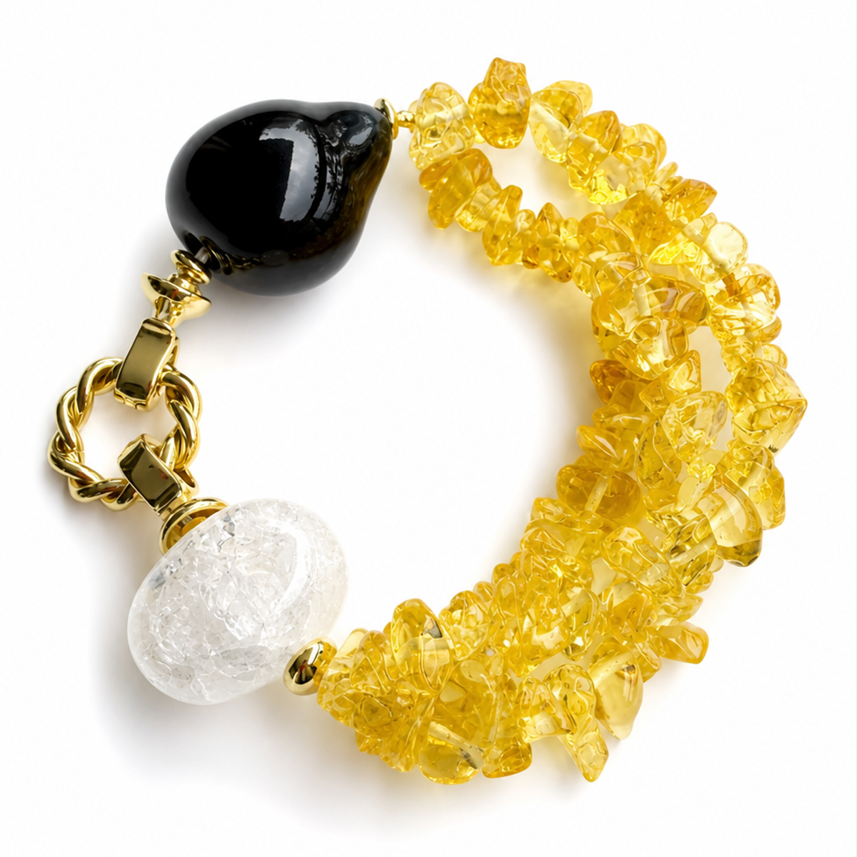 Metal｜Sun and Moon in the Wheat Field Citrine Bracelet
