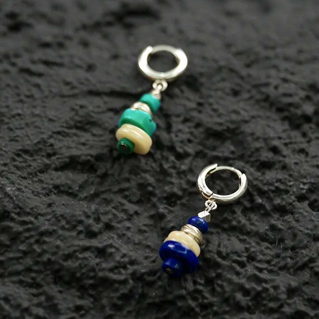 Twin Silver Bells Lapis Lazuli Earrings Midnight Caravan