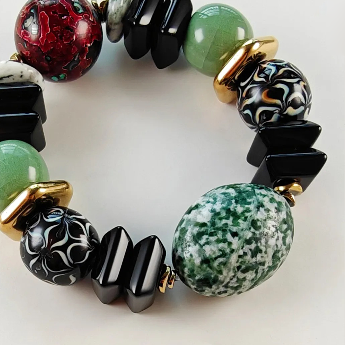 Eastern Colors Moss Agate Bracelet Collector's Path