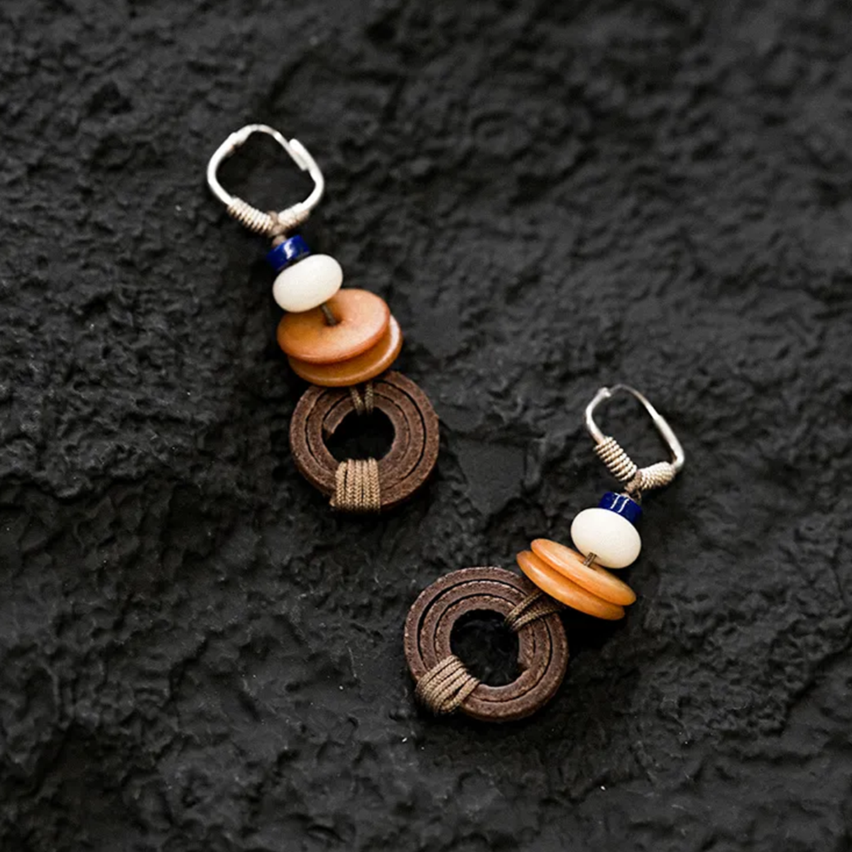 Flower of the Dunes Lapis Lazuli Earrings Drifting Silk