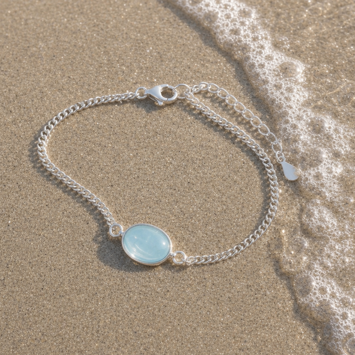 Water｜Blue Water Drop Aquamarine Bracelet
