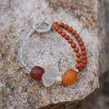 Sunlit Snow Mountain Red Agate Bracelet Drifting Silk