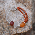 Sunlit Snow Mountain Red Agate Bracelet Drifting Silk