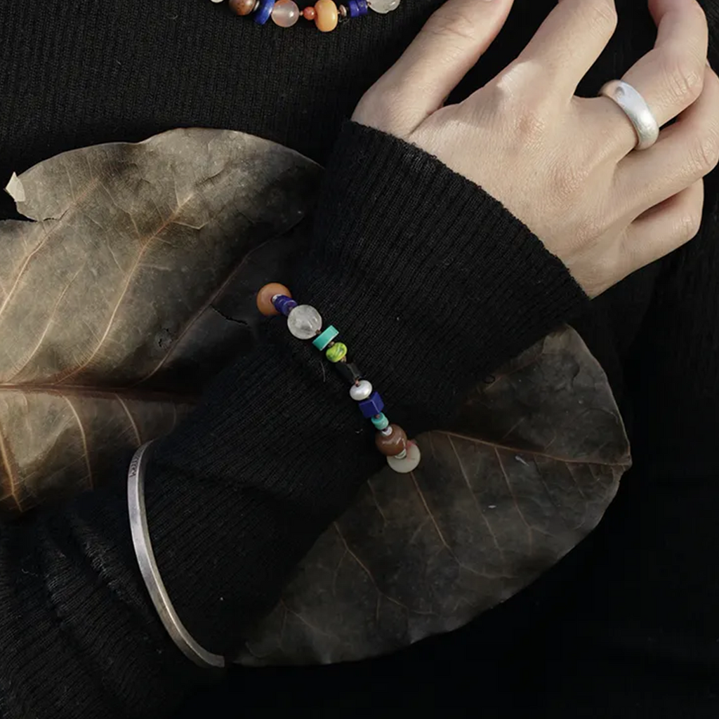 Colorful Time Lapis Lazuli Bracelet Drifting Silk