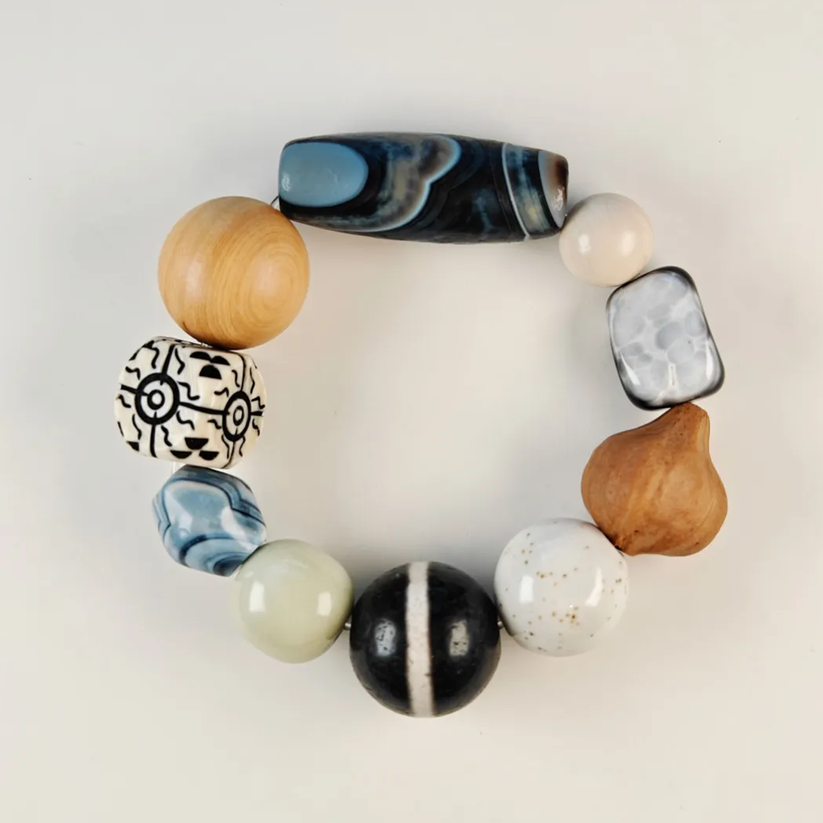 Multiple Worlds Dzi Bead Bracelet Collector's Path
