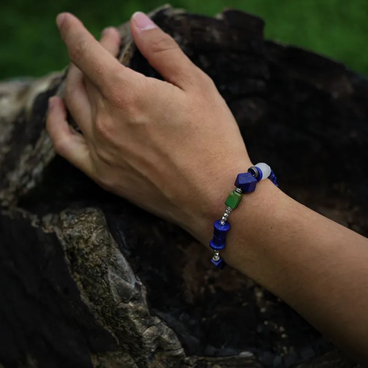 Green Mountain Snow Peak Lapis Lazuli Bracelet Midnight Caravan