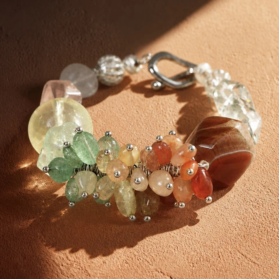 Fire｜Solar Garden  Mixed Rutilated Quartz Bracelet