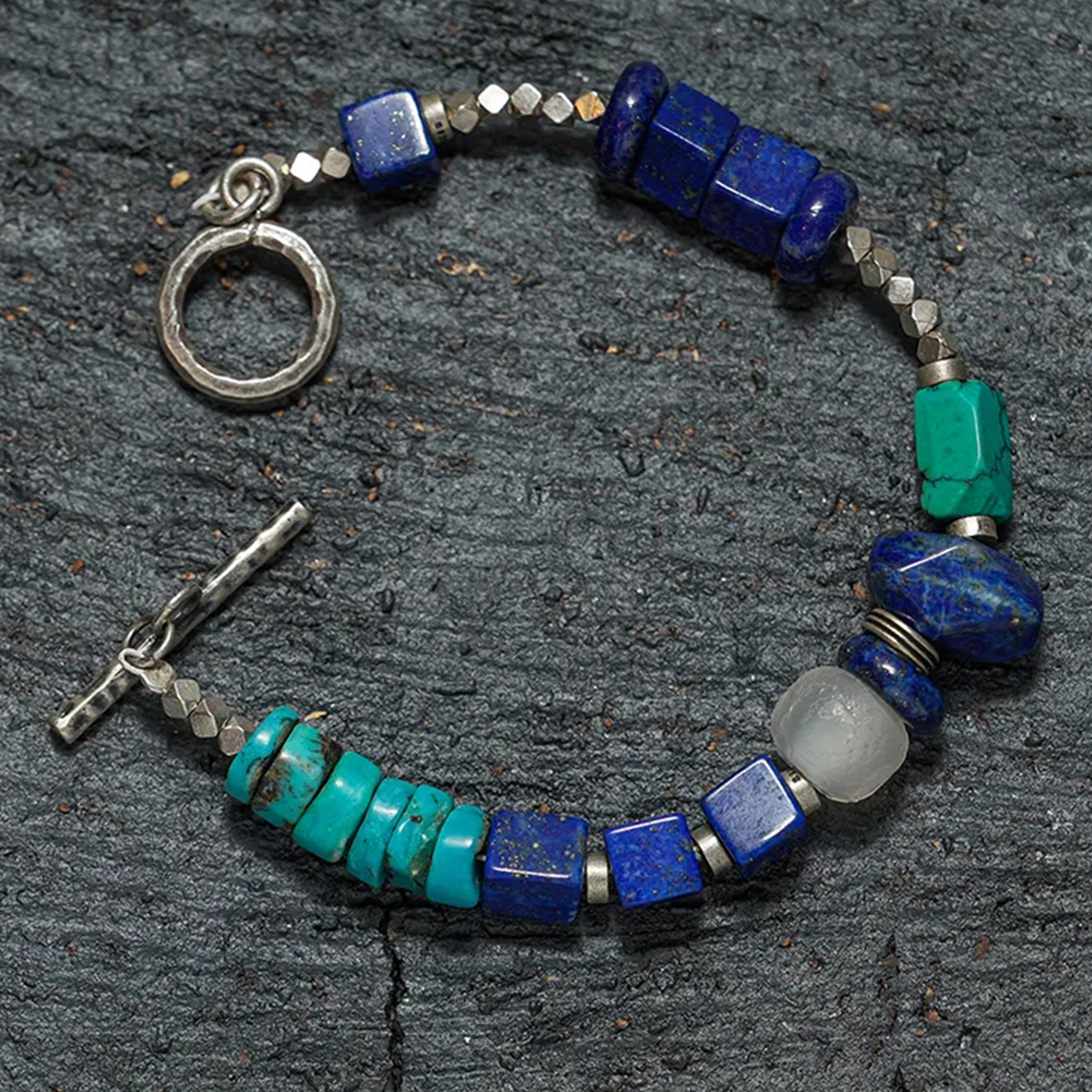 Green Mountain Snow Peak Lapis Lazuli Bracelet Midnight Caravan