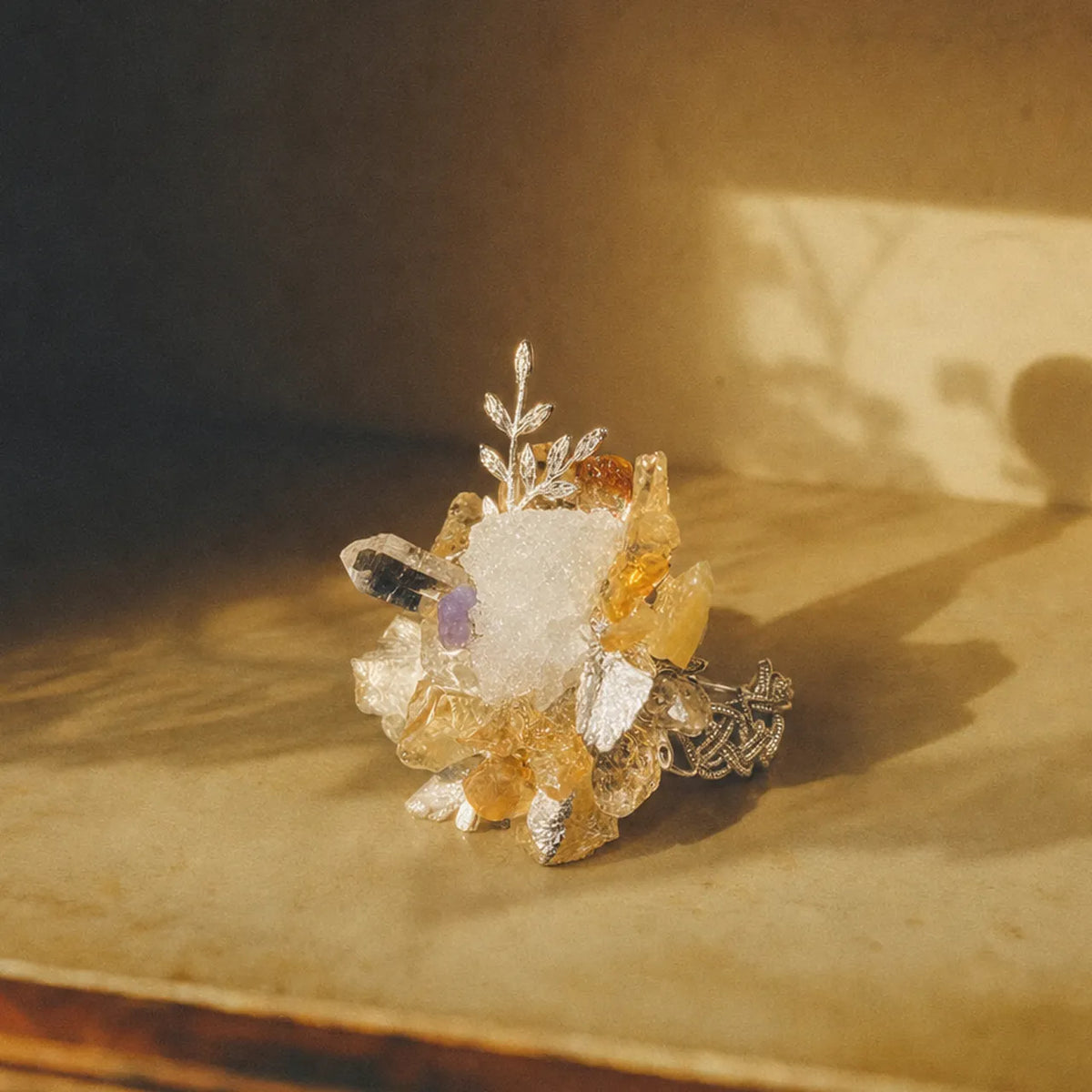 Metal｜Mineral Blossom Adjustable Ring