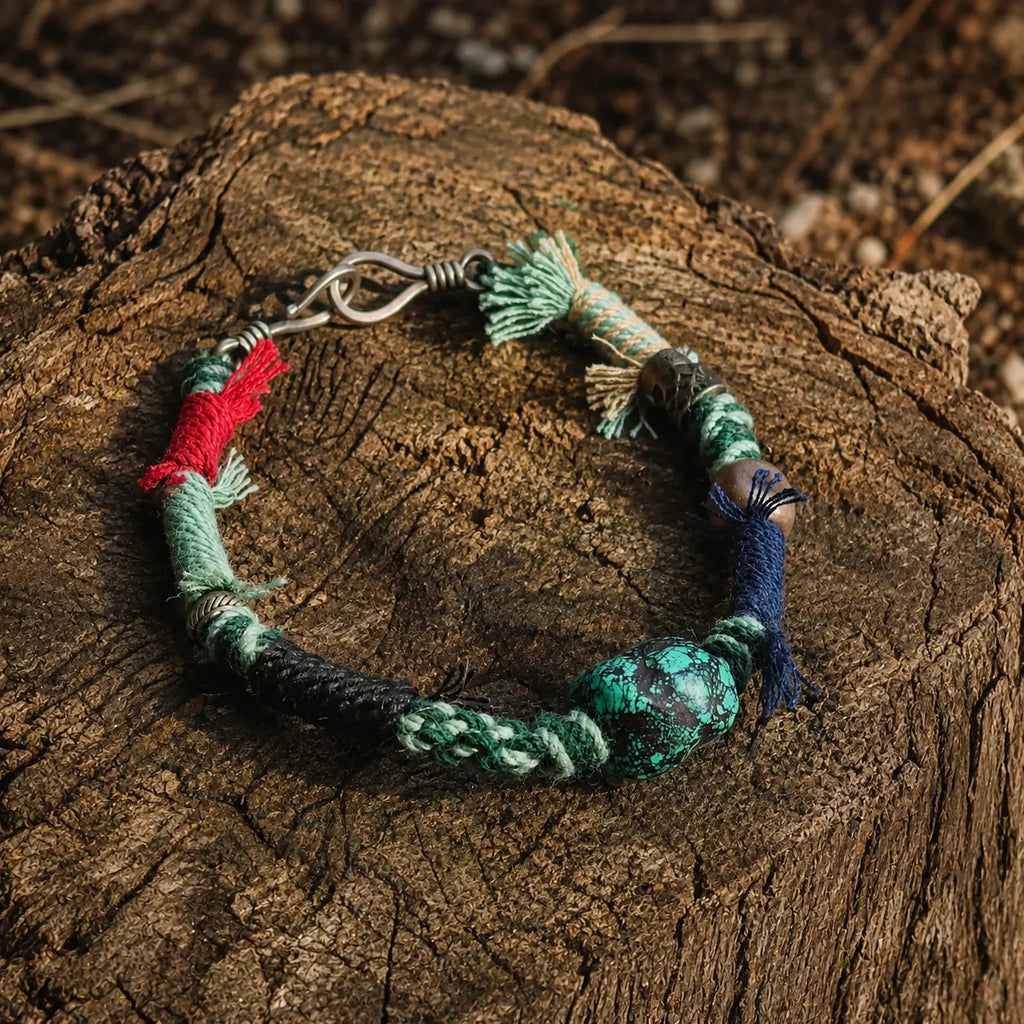 Kunlun Woven Turquoise Men's Bracelet Kunlun Sky