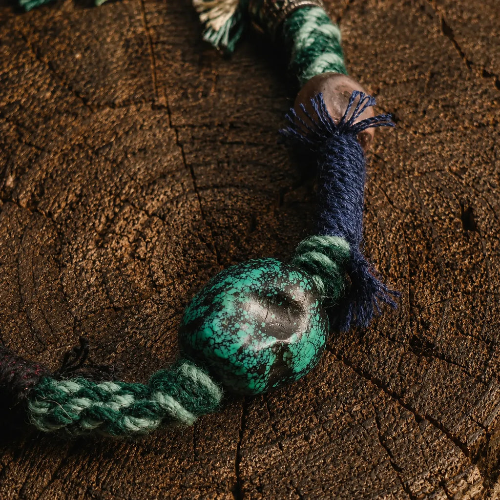 Kunlun Woven Turquoise Men's Bracelet Kunlun Sky