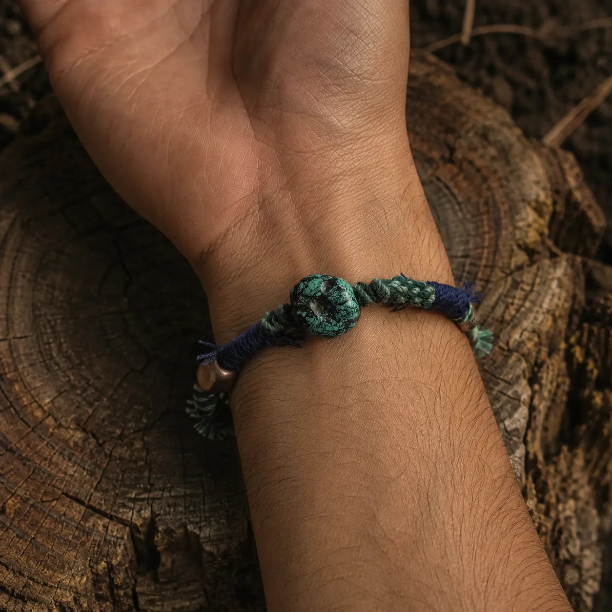 Kunlun Woven Turquoise Men's Bracelet Kunlun Sky