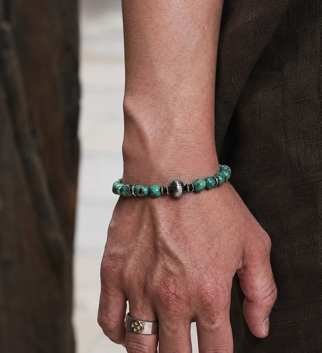 Kunlun Snowmelt Turquoise Men's Bracelet Kunlun Sky