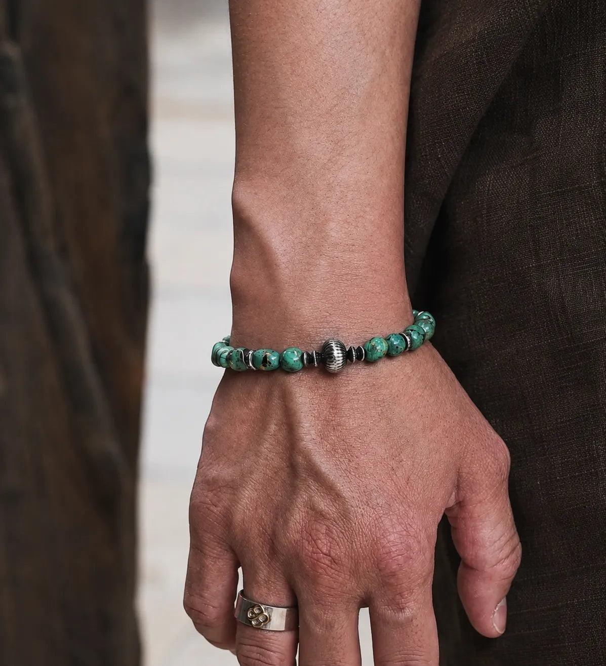 Kunlun Snowmelt Turquoise Men's Bracelet Kunlun Sky