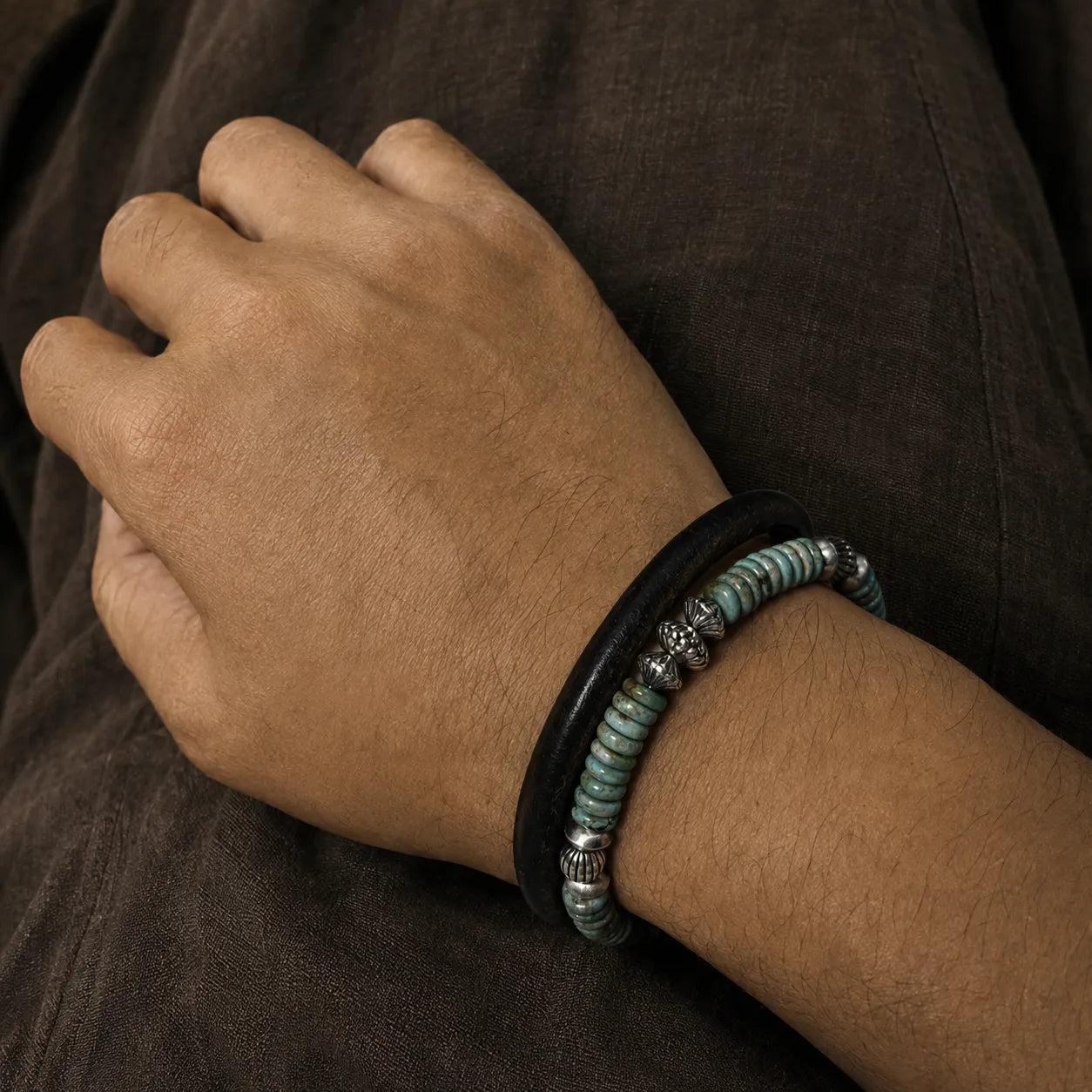 Kunlun Stonepath Turquoise Men's Bracelet Kunlun Sky