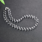 Metal｜Mirror White Clear Quartz Necklace