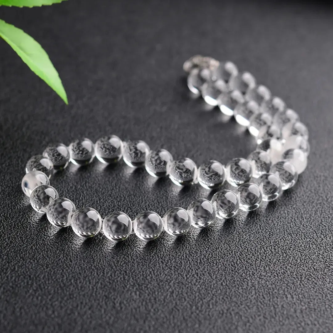 Metal｜Mirror White Clear Quartz Necklace