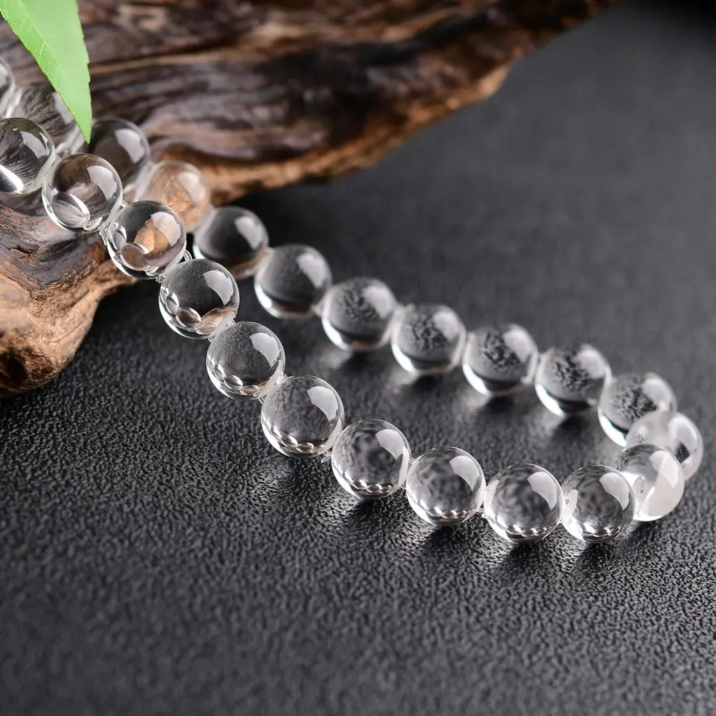 Metal｜Mirror White Clear Quartz Necklace