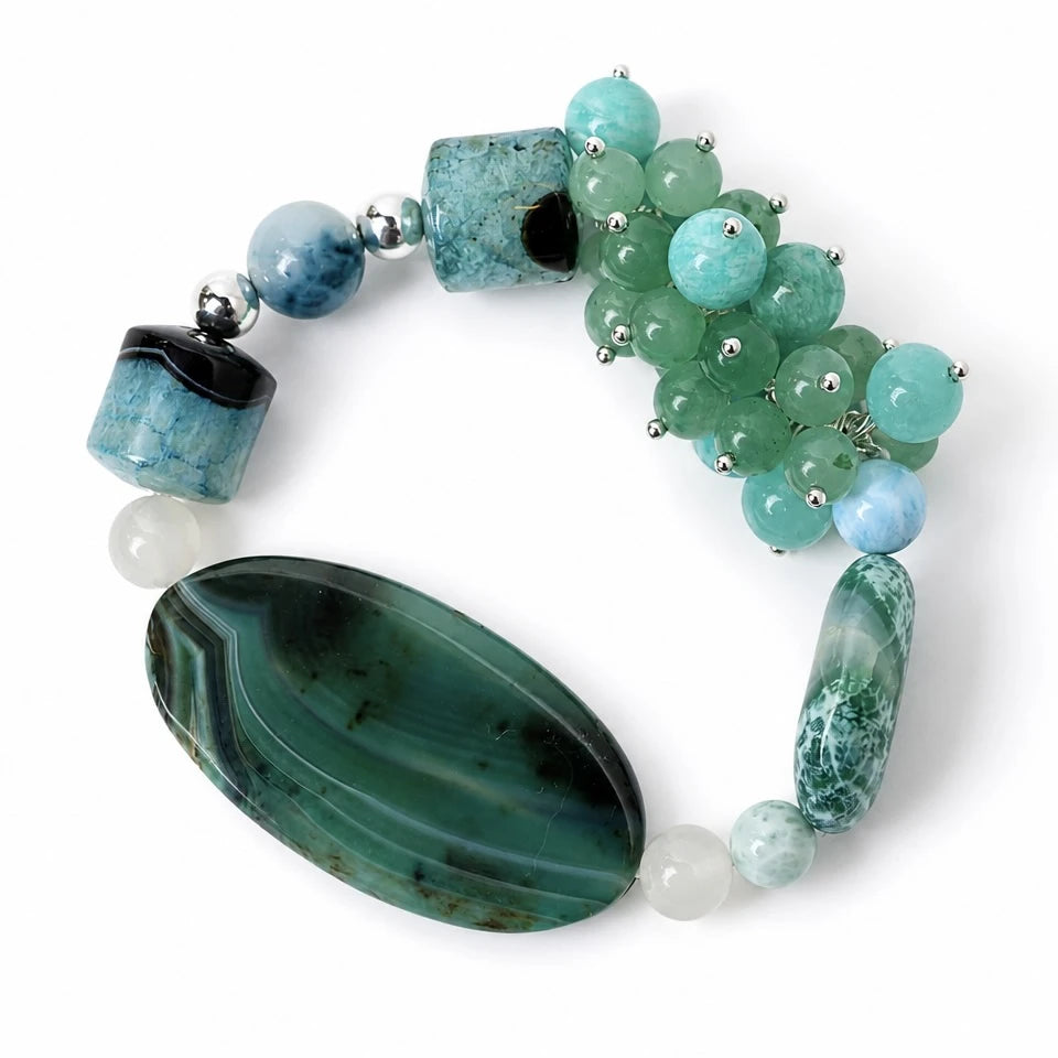 Wood｜Verdant Reverie Agate Bracelet