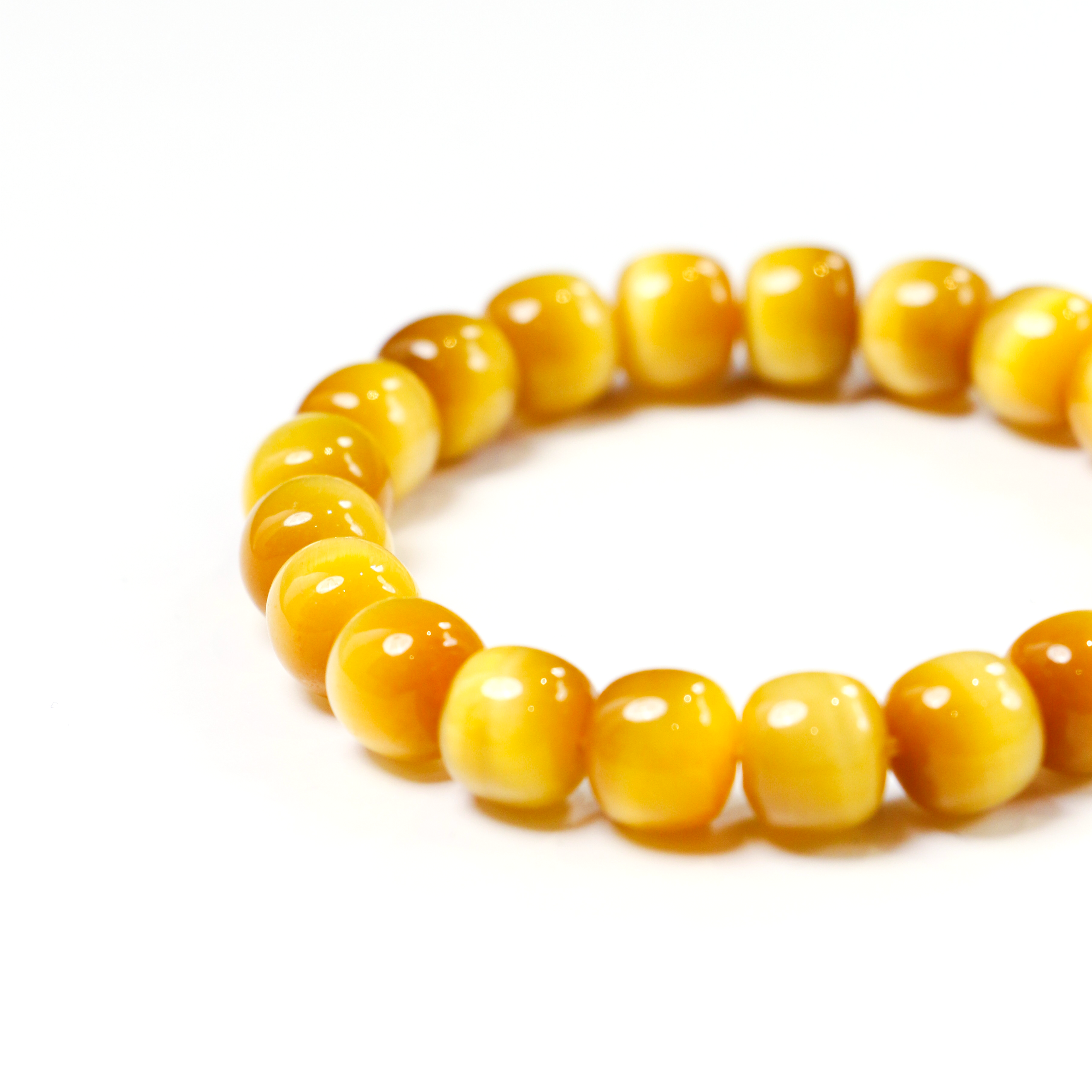 Close-up of premium crystal beads on Amur leopard inspired bracelet