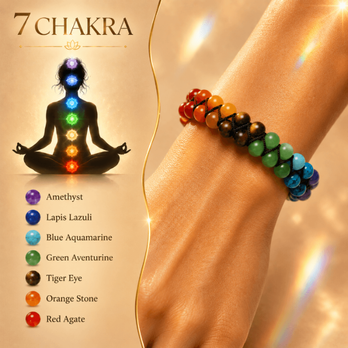 7 Chakra Double-Row Healing Crystal Bracelet