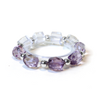 Detail of Chrysaora Colorata inspired bracelet showing ethereal crystal glow