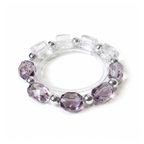 Chrysaora Colorata inspired bracelet with white and purple crystals and silver beads
