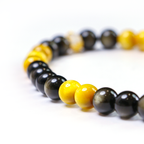 Golden obsidian and tiger eye crystal beads for clarity and action energy