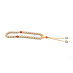 Concentration + Strength meditation bracelet with white blackwood and red agate beads