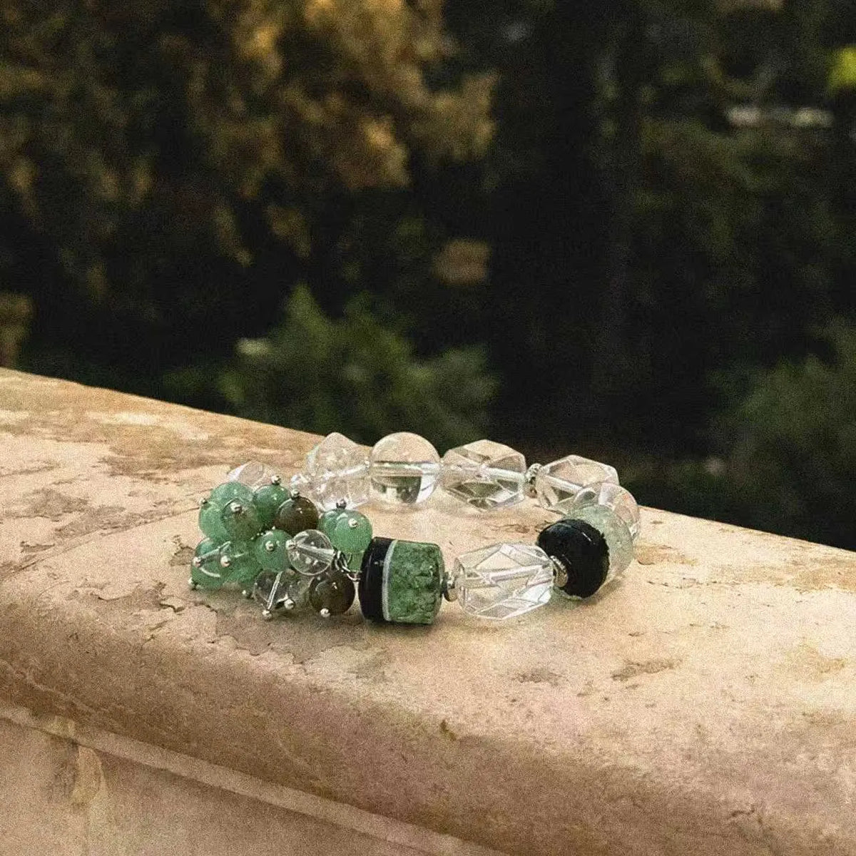 Wood｜Woodland Radiance Clear Quartz Bracelet