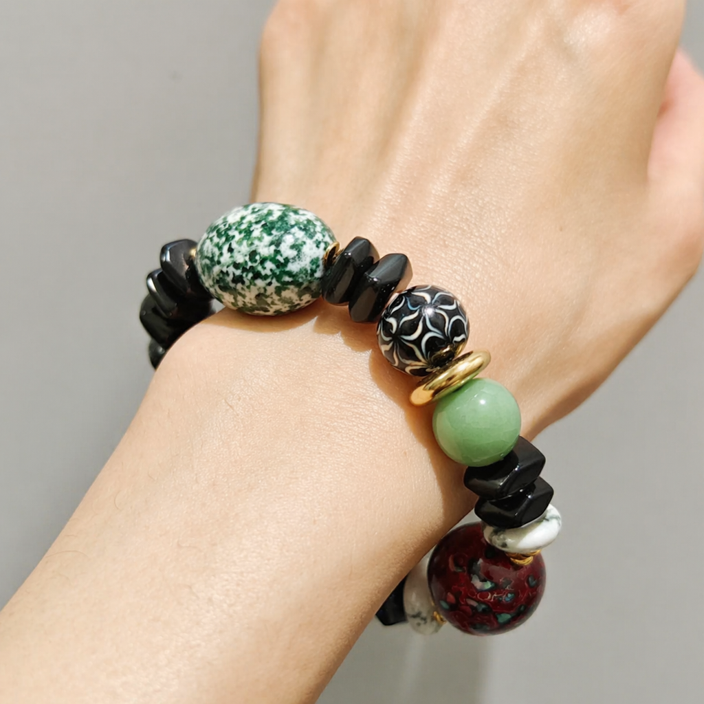Eastern Colors Moss Agate Bracelet Collector's Path